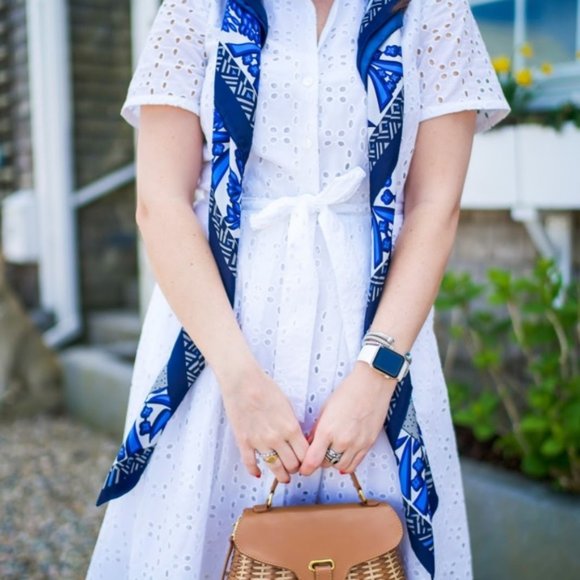 Brooks Brothers Eyelet Shirtdress, Size 2 - Picture 2 of 9